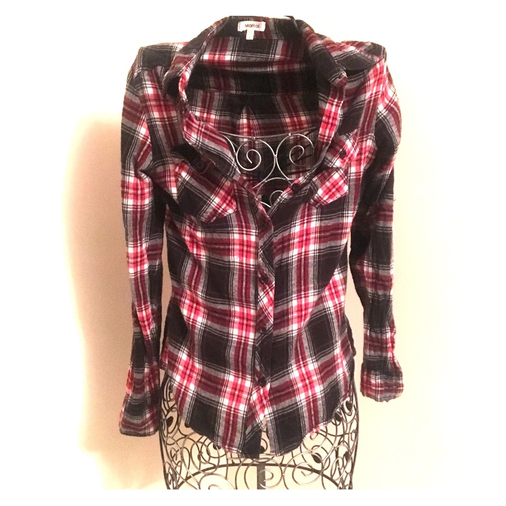 Red and black plaid button up BOGO *see closet
